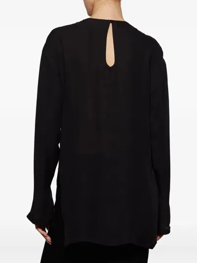 Wardrobe.nyc Sheer Split-cuff Blouse In Black