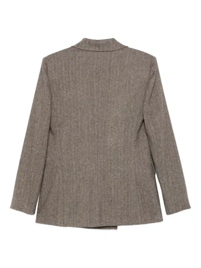 Antonelli Double-breasted Blazer In Brown