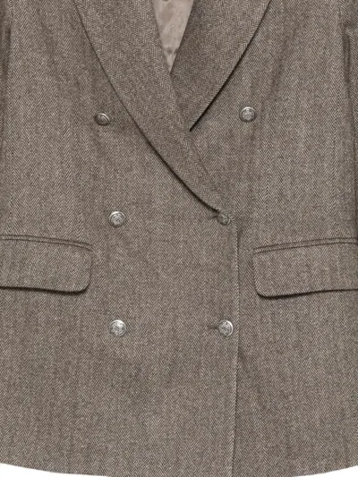 Antonelli Double-breasted Blazer In Brown