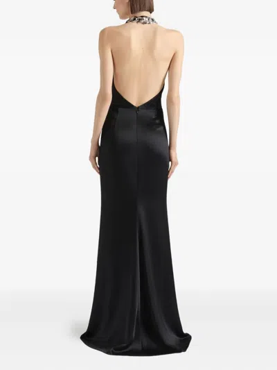 Givenchy Halter Neck Dress In Crepe And Satin In Black