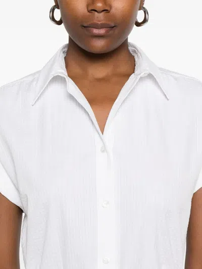 扣角领束腰衬衫裙