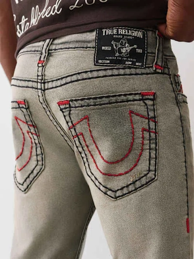 True Religion Men's Ricky Flap Straight Jean 34" In Blue