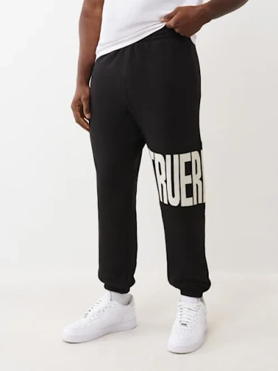 True Religion Men's Knit Logo Panel Jogger In Black