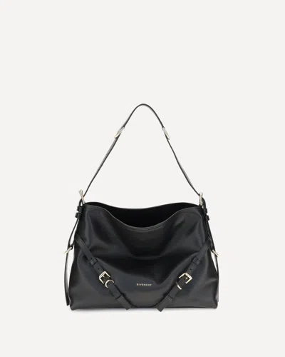 Givenchy Women Voyou Medium Leather Shoulder Bag In Black