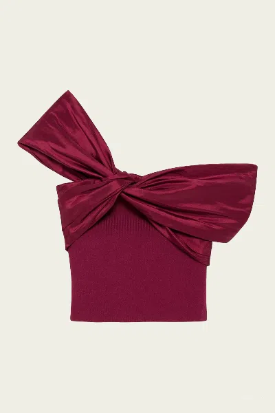 Simkhai Celianna Off Shoulder Top In Cranberry In Burgundy