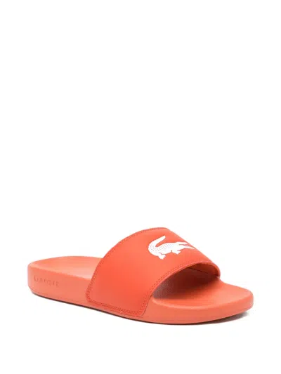 Lacoste Serve Slides In Orange