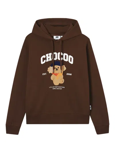 Chocoolate Bear-print Hoodie In Brown