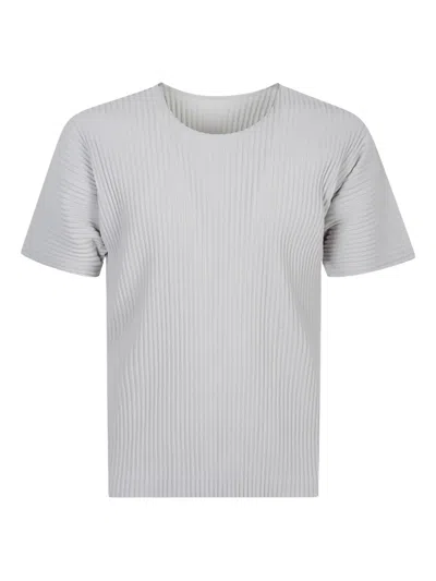 Issey Miyake Long Sleeve Roundneck T-shirt In Gray