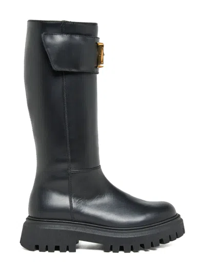 Dsquared2 Stivali Alti Con Metal Plate In Black