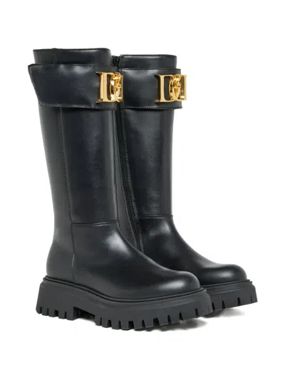 Dsquared2 Stivali Alti Con Metal Plate In Black