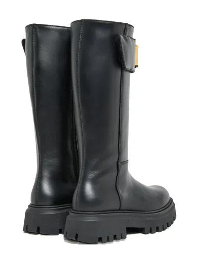 Dsquared2 Stivali Alti Con Metal Plate In Black