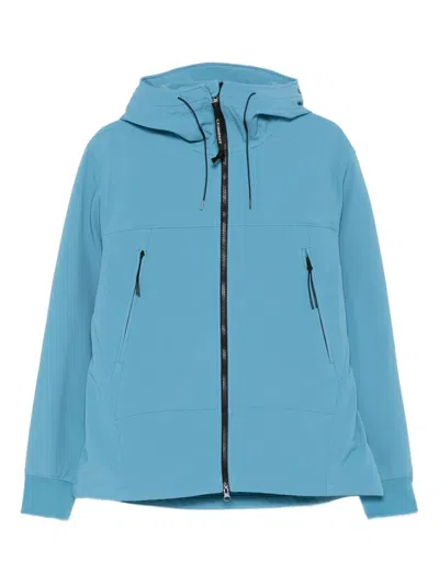 C.p. Company Hooded Zip-front Jacket In Blue