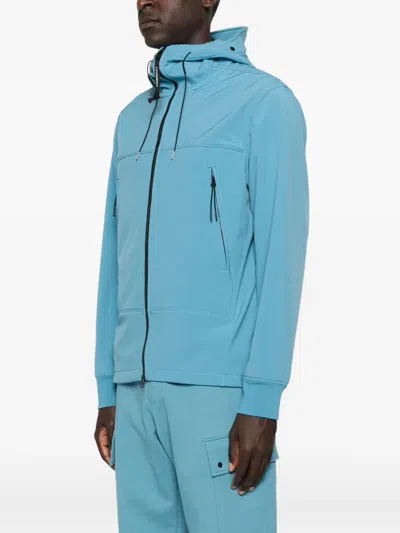 C.p. Company Hooded Zip-front Jacket In Blue