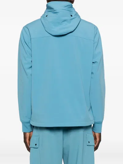 C.p. Company Hooded Zip-front Jacket In Blue