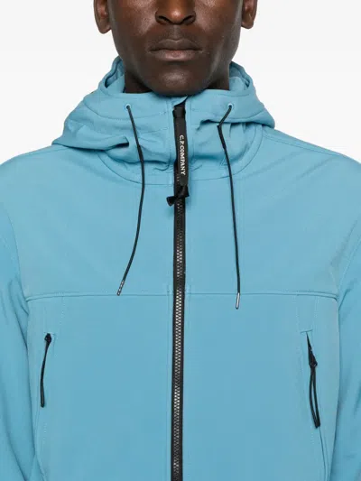 C.p. Company Hooded Zip-front Jacket In Blue