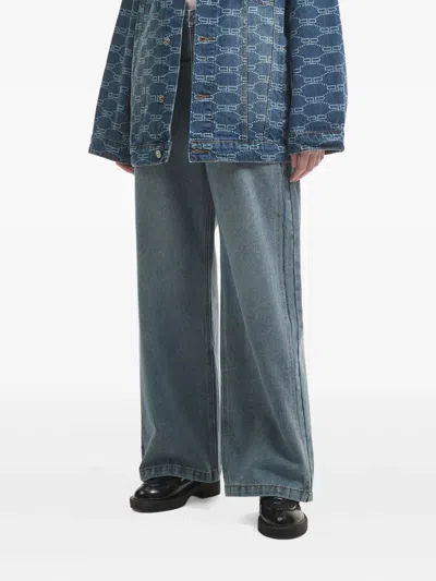 B+ab Layered-effect Jeans In Blue