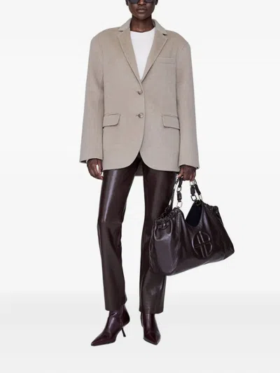 Anine Bing Single-breasted Long-sleeve Blazer In Blue