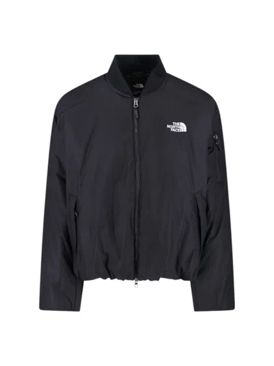 The North Face Relaxed Fit Jacket With Ribbed Collar And Pockets In Blue