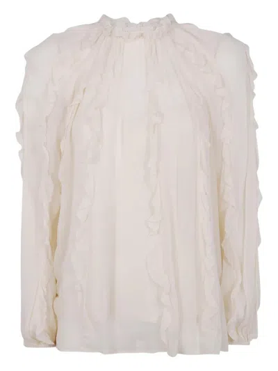 Zimmermann "frill" Billow Blouse In Neutral