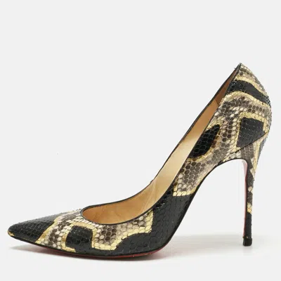 Pre-owned Christian Louboutin Multicolor Python Leather Pigalle Follies Pumps Size 38.5