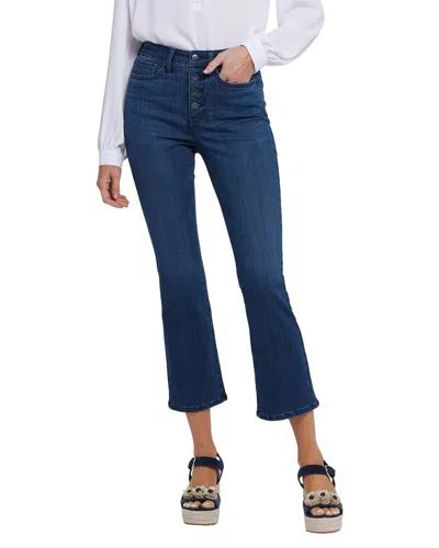 Nydj Billie Exposed Button High Waist Ankle Mini Bootcut Jeans In Blue