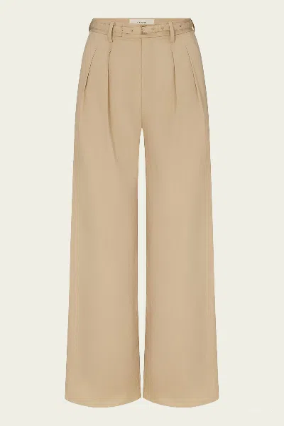 Frame The Pleated Stilt Trouser In Light Khaki In Neutral