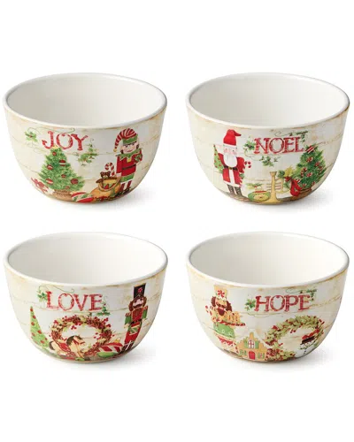 Certified International Nutcracker Parade Ice Cream Bowls, Set Of 4 In White
