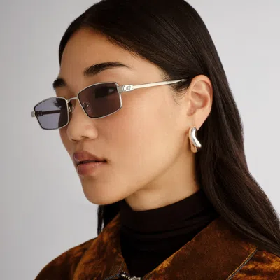 Le Specs Bizarro 56mm Rectangular Sunglasses In Gray