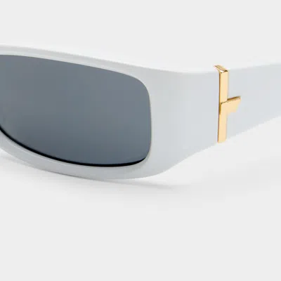 Le Specs Du Jour 60mm Rectangular Sunglasses In White