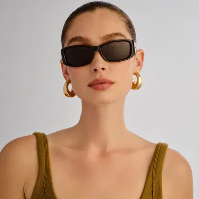 Le Specs Du Jour 60mm Rectangular Sunglasses In Black