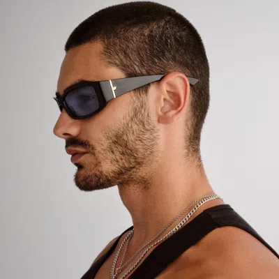 Le Specs Du Jour 60mm Rectangular Sunglasses In Black