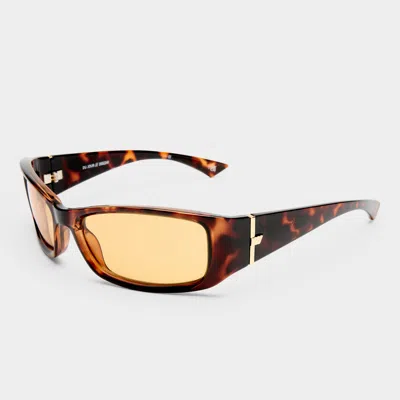 Le Specs Du Jour 60mm Rectangular Sunglasses In Brown