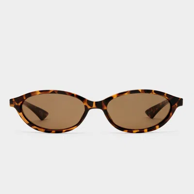 Le Specs Duskfall 55mm Oval Sunglasses In Brown