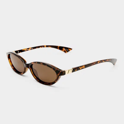 Le Specs Duskfall 55mm Oval Sunglasses In Brown