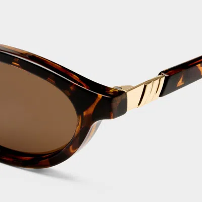 Le Specs Duskfall 55mm Oval Sunglasses In Brown