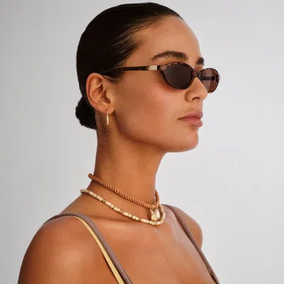 Le Specs Duskfall 55mm Oval Sunglasses In Brown