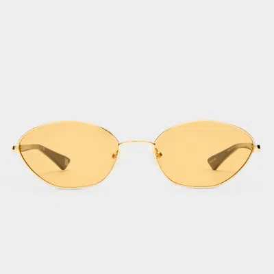 Le Specs Le Bebe 58mm Oval Sunglasse In Yellow