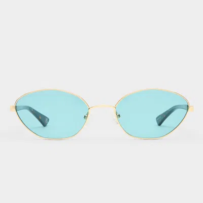 Le Specs Le Bebe 58mm Oval Sunglasse In Blue