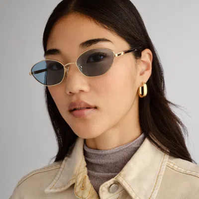 Le Specs Le Bebe 58mm Oval Sunglasse In Blue