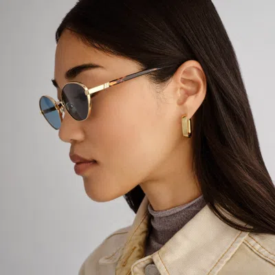 Le Specs Le Bebe 58mm Oval Sunglasse In Blue