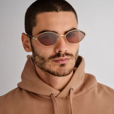 Le Specs Le Bebe 58mm Oval Sunglasse In Brown