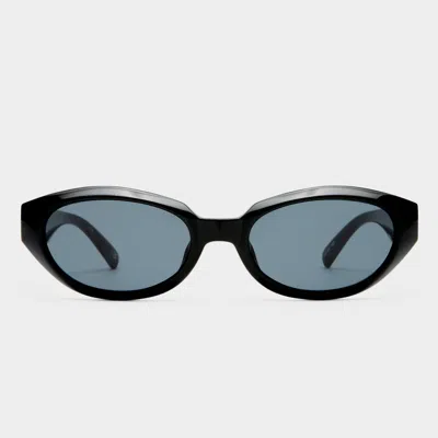 Le Specs Le Bijou 55mm Oval Sunglasses In Black