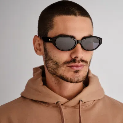 Le Specs Le Bijou 55mm Oval Sunglasses In Black