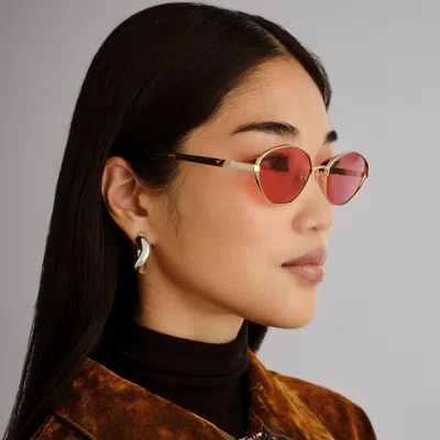 Le Specs Le Bebe 58mm Oval Sunglasse In Pink