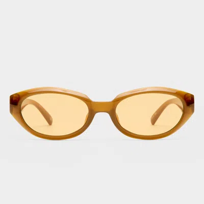Le Specs Le Bijou 55mm Oval Sunglasses In Brown