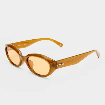 Le Specs Le Bijou 55mm Oval Sunglasses In Brown