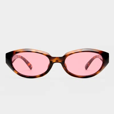 Le Specs Le Bijou 55mm Oval Sunglasses In Brown