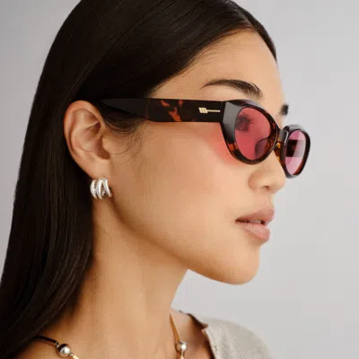 Le Specs Le Bijou 55mm Oval Sunglasses In Brown