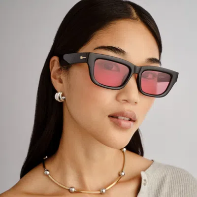 Le Specs Le Castle 54mm D-frame Sunglasses In Black