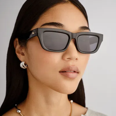 Le Specs Le Castle 54mm Polarized D-frame Sunglasses In Black